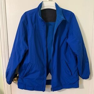 Vintage LL Bean Royal Blue Reversible Fleece Waterproof Jacket Boys XL 18-20